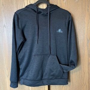 MEN’S DARK GRAY ADIDAS LIGHT WEIGHT PULLOVER HOODIE SIZE M